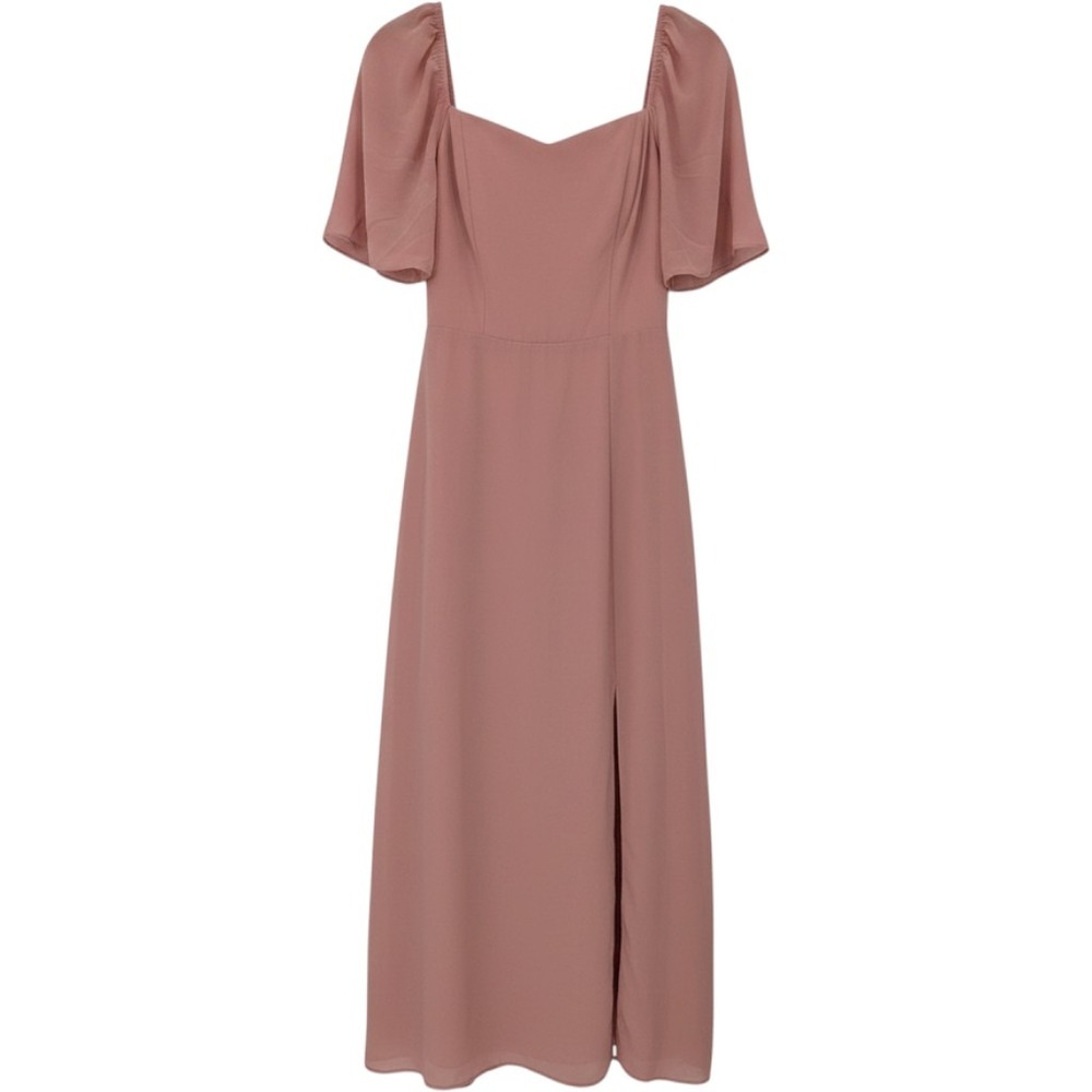 Baltic Born Sierra Sweetheart Maxi Dress Medium Blush Pink Short Sleeve Smocked